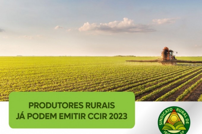 Sindicato Rural alerta: Prazo do CCIR 2023  dia 19 de julho