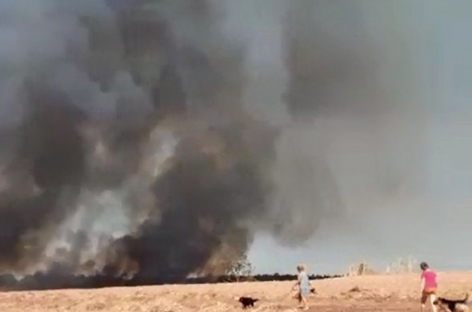 Iacanga: incndio em canavial chama ateno de moradores