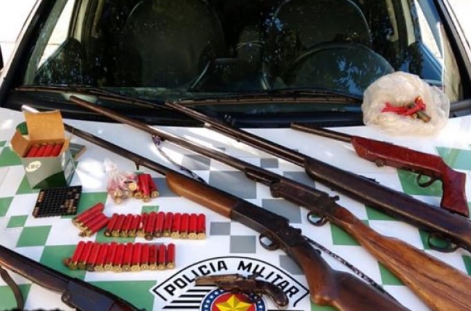 Itaju: PM Ambiental apreende 6 armas usadas na caa predatria 