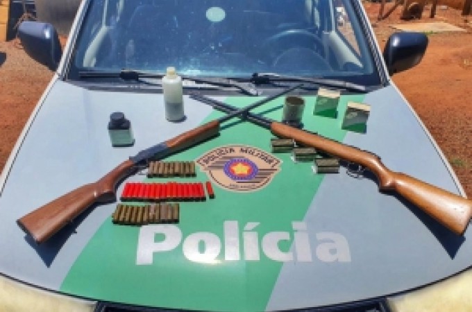 Policiamento Ambiental localiza armas e munies em Bariri