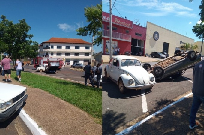 Caminhonete capota em avenida de Ibitinga