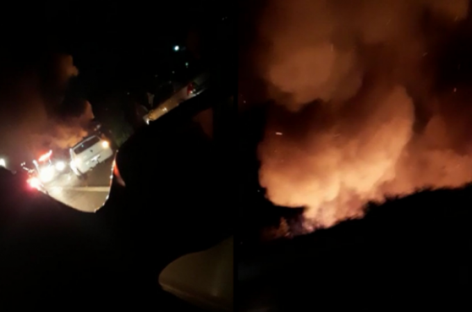 SP-304: Acidente entre carro e caminho causou incndio