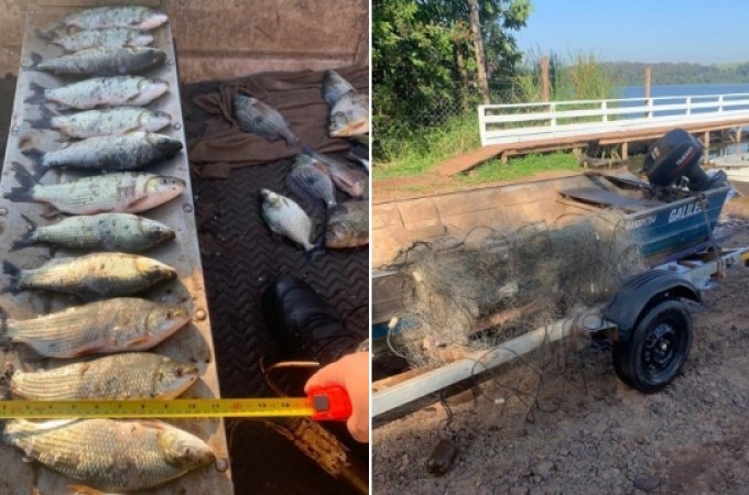 Ibitinga: PM Ambiental  flagra pesca ilegal no Rio Tiet 