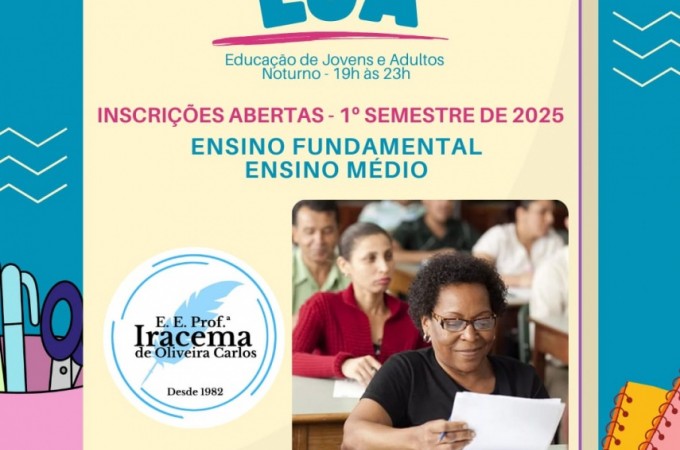 Curso de alfabetizao de adultos est com matrculas abertas